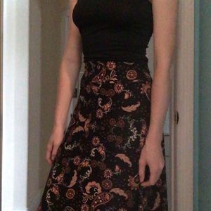 Paisley print cotton maxi skirt